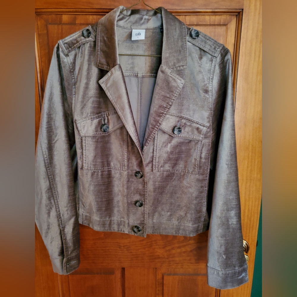 Womens Cabi Sunday Topper, brown, size L